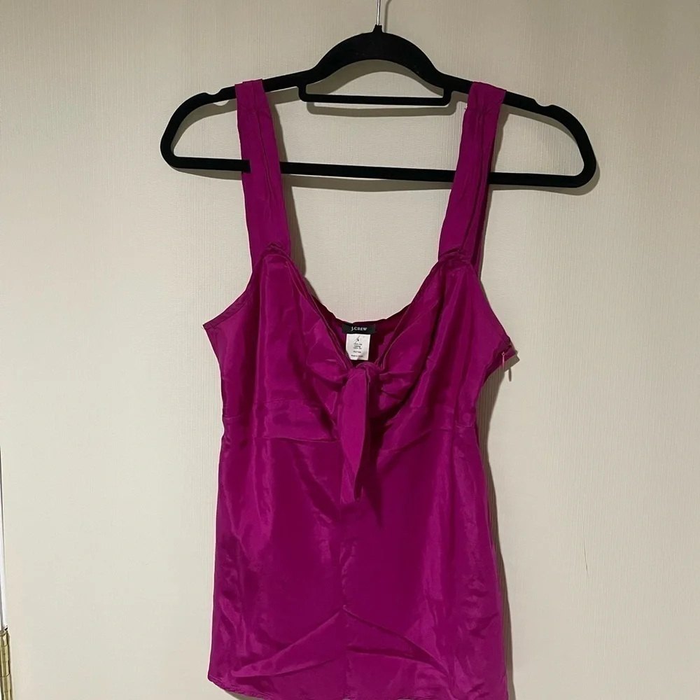 NWOT J. Crew 100% Silk Women's Pink Tank Top Sleeveless Blouse Size 21